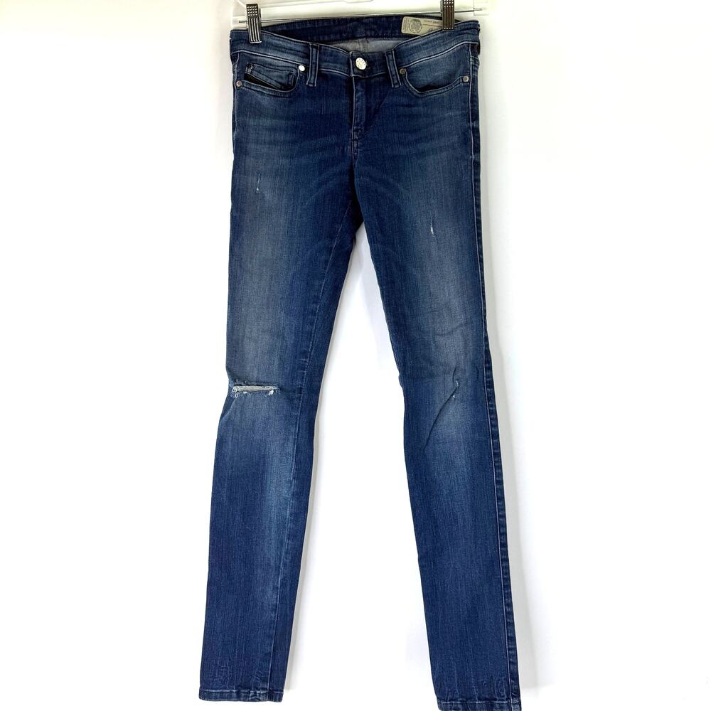 Diesel Women's Skinzee Super Slim Skinny Low Waist Jeans Size 26 - Picture 2 of 7